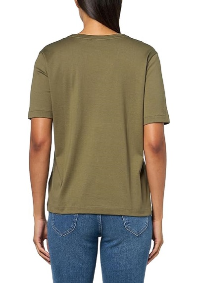 Lacoste V Yaka Organik Pamuk Bayan T-shirt Haki