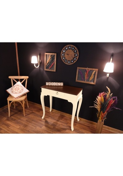 Wooding 80 Cm Çekmeceli Masif Krem Ceviz Dresuar (548586512) Krem
