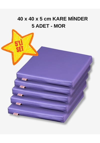 40 X 40 Kare Minder 5li Set - Mor