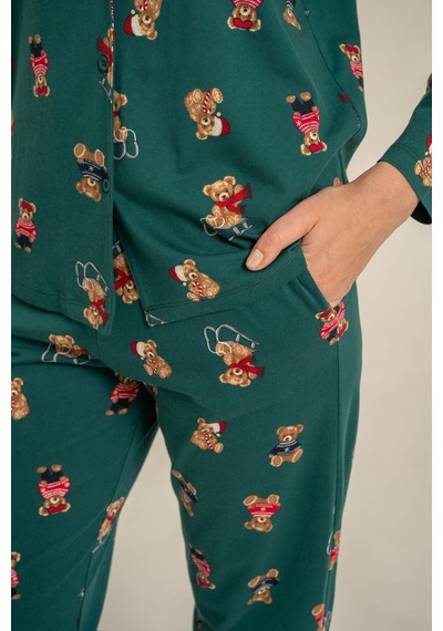 Rolypoly Anne Kız Winter Bear Yeşil Gömlek Pijama Takımı Rp3919-a-v1 Rp3919-a-v1