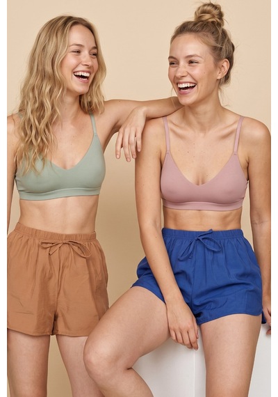 Siyah İnci 2'li Dokuma Modal Şortlu Pijama Altı 8067 Lacivert Sütlü Kahve