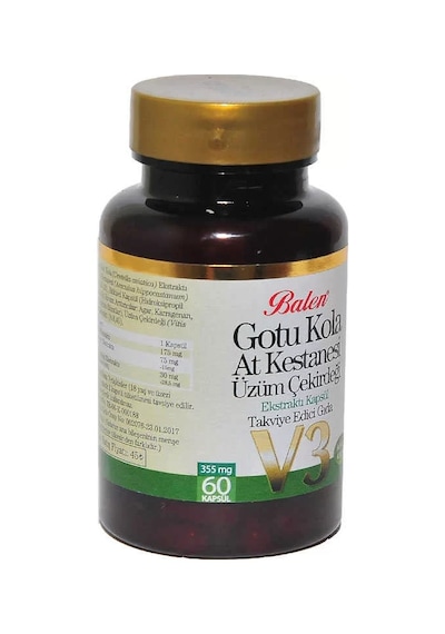 Gotu Kola At Kestanesi Üzüm Çekirdeği Ekstratı V3 60 Kapsül