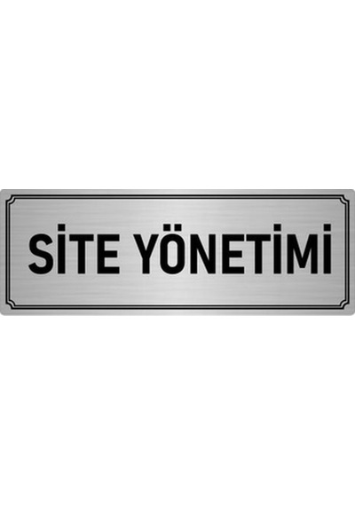 Metal Yönlendirme Levhası, Departman Kapı İsimliği Site Yönetimi 7x20 cm Gümüş Renk
