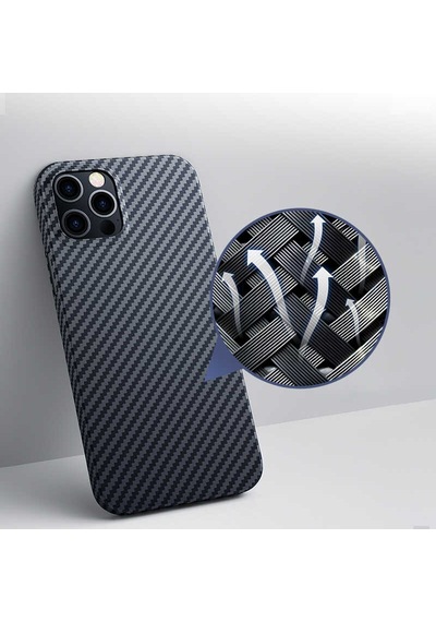 Benks Apple Uyumlu iPhone 12 Pro Max Kılıf Karbon Desenli Benks Aramid Kapak ZORE-218708