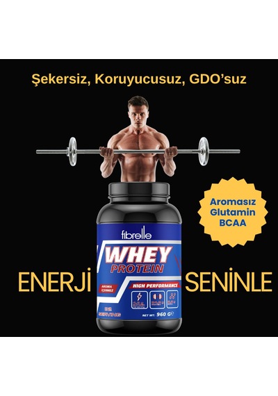 Fibrelle Whey Proteini-aromasız 960 G Protein Tozu Sade 32 Servis Aromasız