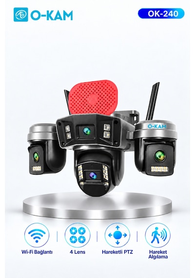 O-kam Ok-240 Premium W Wi-fi Sirenli Güvenlik Kamerası