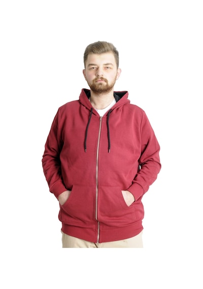 Mode Xl Erkek Hırka Kapson Fermuarlı Steel Interlock 21600 Bordo 001