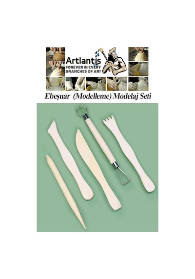 Beyaz Seramik Hamuru 2 Kg Seramik Başlangıç Seti Ebeşuar Modelleme Artdeco 6 Renk Akrilik Boya Fırça 75 Ml Heykel