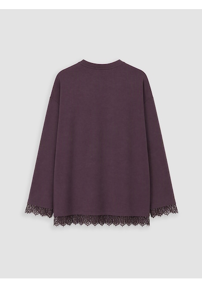Lcw Modest Mürdüm Soft Touch Kadın Sweatshirt Tunik