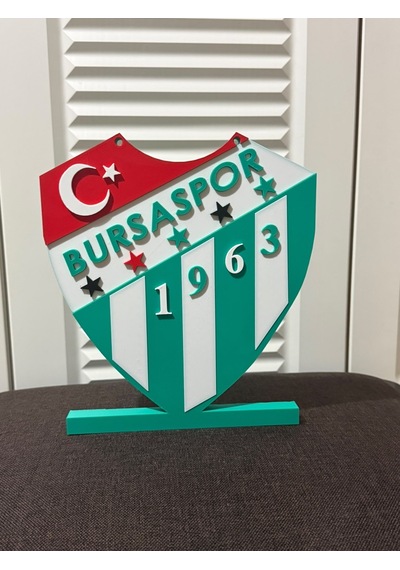 Bursaspor Logolu Özel Tasarım Taraftar Biblo - 3d Baskı Masaüstü