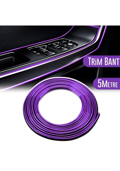 Araç İçi Dekoratif Torpido Ve Kapı Döşeme Fitili Neon Ip 5 Metre Mor
