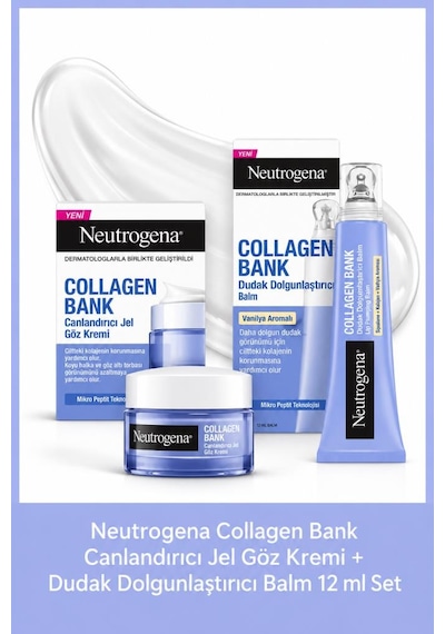 Collagen Bank Dudak Dolgunlaştırıcı Balm 12ml + Collagen Bank Canlandırıcı Jel Göz Kremi 15 G