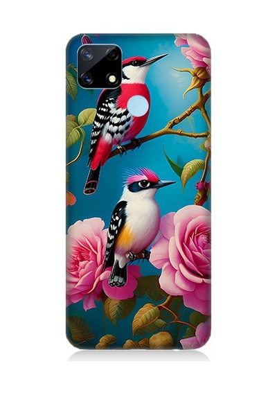 Realme 7i Uyumlu Silikon Kılıf Arı Kuşu Ve Gül