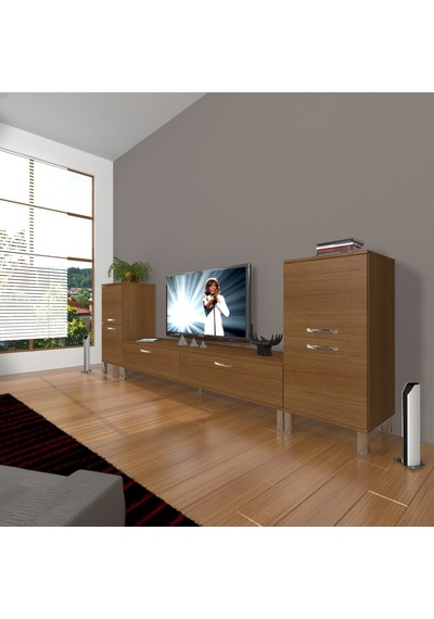 Decoraktiv Eko On2 Slm Std Krom Ayaklı Tv Ünitesi Tv Sehpası Ceviz