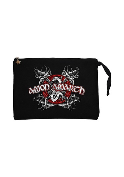 Amon Amarth Black and Red Siyah Clutch Cüzdan / El Çantası Siyah