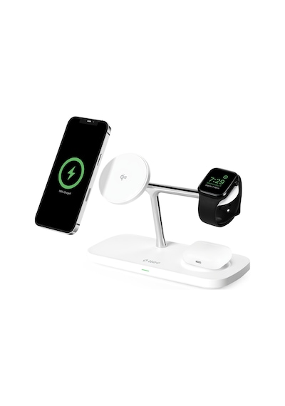 Ttec 2KS37B Aircharger Trio Pro Qi2/Magsafe Özellikli 15W Apple Uyumlu iPhone/Android Özellikli 3’Ü 1 Arada Şarj Standı
