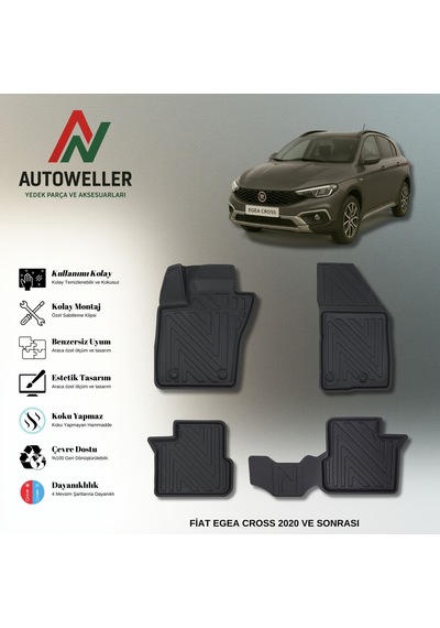 Fiat Egea Cross 2020 Sonrası Uyumlu Havuzlu Oto Paspas Hatchback