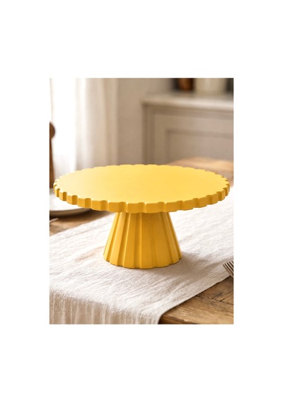 Kek Pasta Sunum Standı Cupcake Standı 20 Cm Sarı