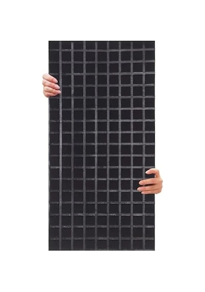 45x90 Cm Ölçülerinde Siyah Keçe Panel, Akustik Dekor Açık Gri