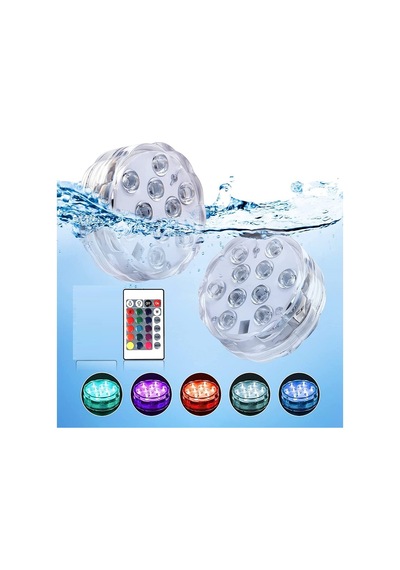 Rgb Havuz Işığı Led Işıklı Bardak Altlığı Rgb Submersible Led Light Ip68 Remote Control Su Geçirmez