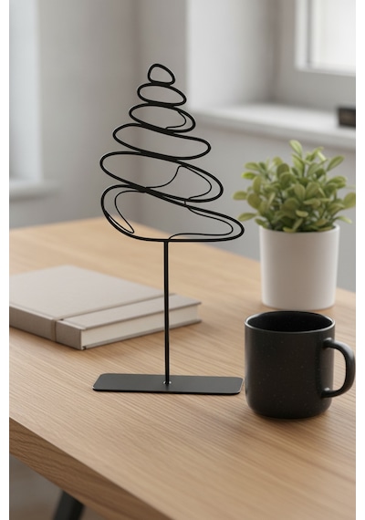Zen Denge Taşları Tasarım Tek Çizgi Sanatsal Tasarım Metal Dekoratif Masaüstü Biblo