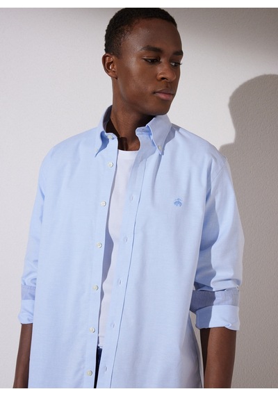 Brooks Brothers Regular Fit Klasik Yaka Mavi Erkek Gömlek Bbsp23msh083