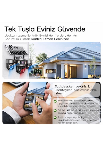 Onqam 20mp On-sg4346m 4lens 3 Ptz Kameralı 4g V380 Pro Soalr Akıllı Güvenlik Kamerası