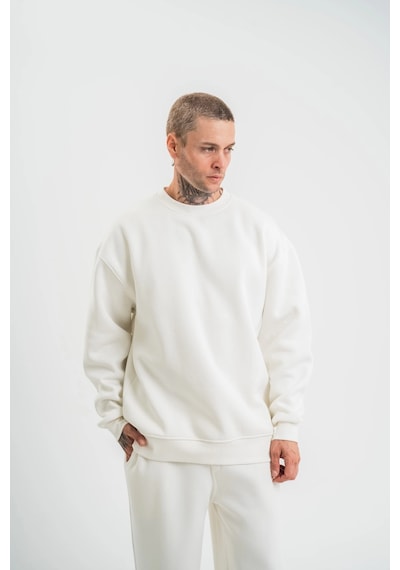 Barlashive Erkek Uzun Kol Bisiklet Yaka 3 İplik Pamuklu Kışlık Sweatshirt - Beyaz Çok Renkli Barlashive Erkek Uzun Kol Bisiklet Yaka 3 İplik Pamuklu Kışlık Sweatshirt - Beyaz Çok Renkli