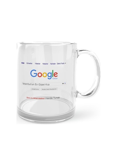Kişiye Özel Google Şehrin En Güzel Kızı Cam Kupa Bardak - 1