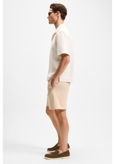 Grimelange TYRONE Erkek Beli Lastikli Arka Tek Cepli Relaxed Fit Bej Şort
