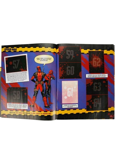 Marvel Deadpool Çıkartma Albümü + Özel Mini Çizgi Roman Panini Lisanslı Ürün 8 Stıcker 2 Kart