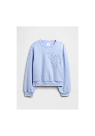 Gap Kız Çocuk Oversized Bisiklet Yaka Sweatshirt Mor
