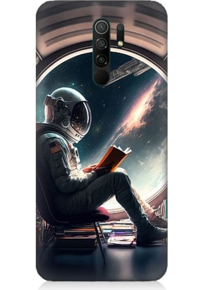 Xiaomi Redmi 9 Uyumlu Kitap Ve Astronot Desenli Silikon Kılıf