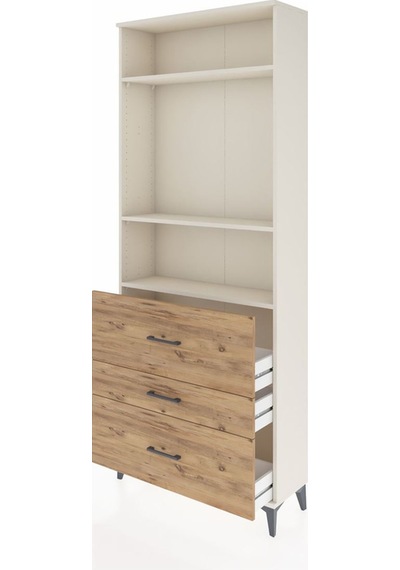 Arges Dolap 3 Raflı 3 Çekmeceli 88x30x221 Aytaşı-çam Aytaşı
