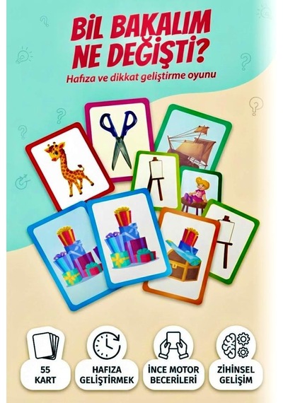 Bil Bakalım Ne Değişti 55 Kartlık İnce Motor Hafıza Dikkat Gelişimi Destekleyen Eğitici Kutu Oyunu