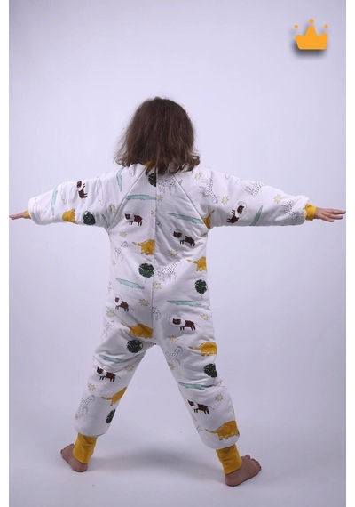 Babyhola 2-9 Yaş Kalın Elyaf Dolgulu 2.5 Tog Premium Kalite Çocuk Uyku Tulumu 23504 Dinozor
