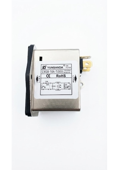 Yunsanda Cw2b-10a-t 003 Emı Filtreli Iec Soket - Sigortalı Ve Anahtarlı 10a 115/250v Power Giriş Modülü