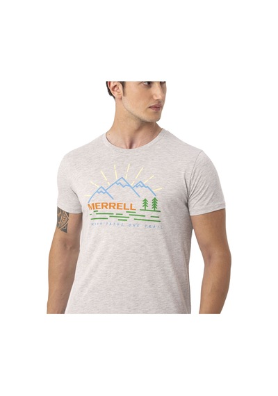 Merrell Merrell Erkek Günlük Giyim Tişört Tobi Açık Gri 23394 Gri