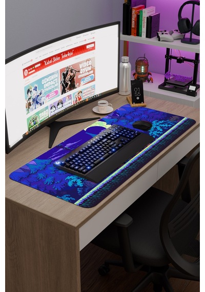 Shovel Knight Kaymaz Dikişli Kauçuk Oyuncu Mousepad V1 - 90x40 Xxl Gaming Mouse Pad Fare Altlığı