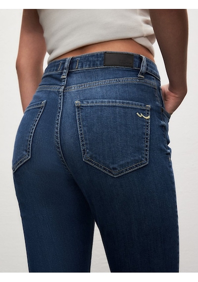 Ltb Ronna X Dar Paça Yüksek Bel Jean Pantolon 010095164016012 55728 Orta Mavi