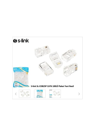 S-lınk Sl-cob25p Rj45 Yeni Nesil Jac Utp Cat6 100lü Paket 1923 - Hs08379160-5576