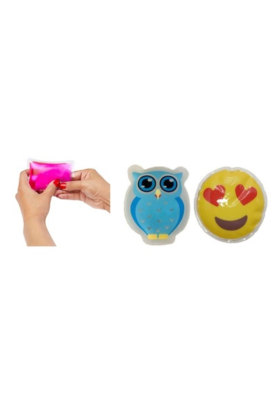 Emoji Mavi Baykuş Cep Sobası,el Isıtıcı,2 Adet Sıcak Su Torbası P
