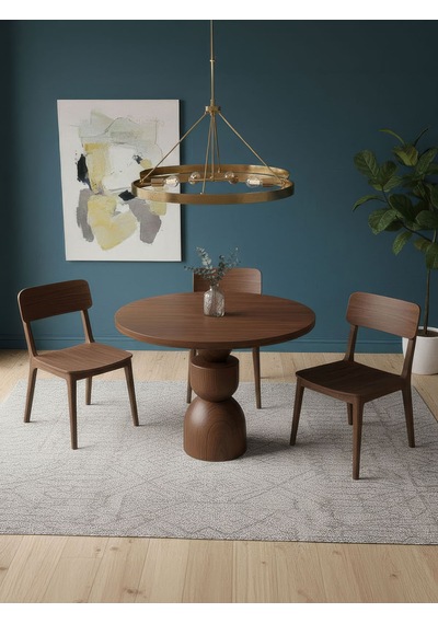 Orbis Yuvarlak Ahşap Yemek Masası 120x120 Ceviz Orbis Yuvarlak Ahşap Yemek Masası 120x120 Ceviz