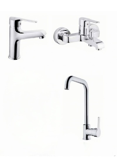 Tema Sigma Batarya Seti + Kısa Lavabo Bataryası 61070 + 61071 + 61073 Krom