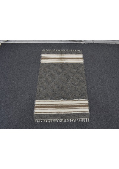 Zehra Abla Halı Yeni El Dokuma Ender Tiftik Yün Siirt Battaniyesi Kilim 7496 Çok Renkli