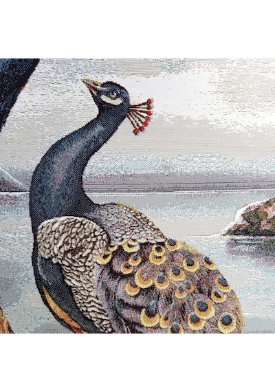 Hayvan Serisi-09 Dokuma Goblen Kumaş-Tavus Kuşu Çift