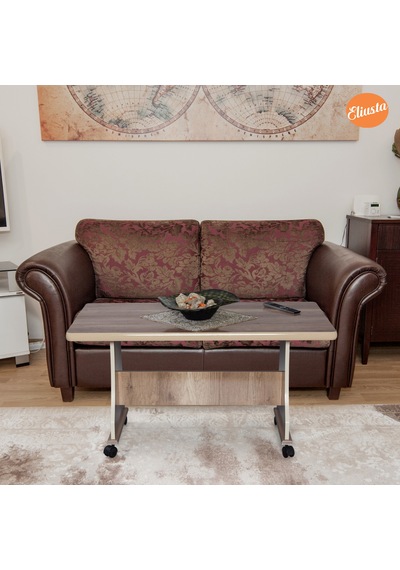 Eliusta_Ticaret Tekerlekli Mdf Masa Orta Sehpa Ofis Sehpası Yemek Masası