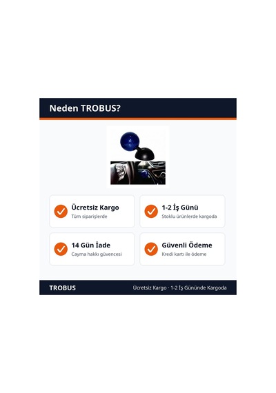 Trobus Oto Start Stop Düğmesi Bilardo Topu Tasarımlı Mavi