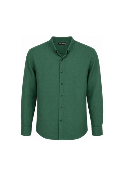 Classics Men Plus Barkod Uzun Kol Slim Fit Erkek Esnek Gömlek - 7682 Yeşil