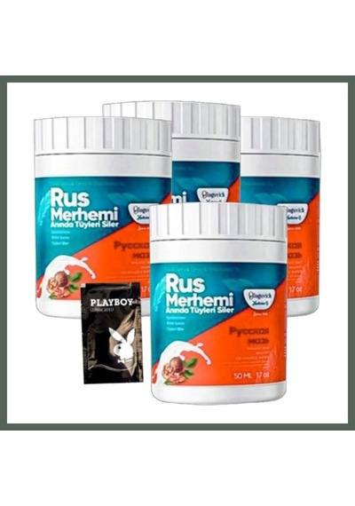 Bezos Süper Playboy Turquoise 4lü Birden Ceviz & Ceviz Sütü Rus Merhemi 50 Ml Tüy Dökücü Krem + 1 Jel Bzstk